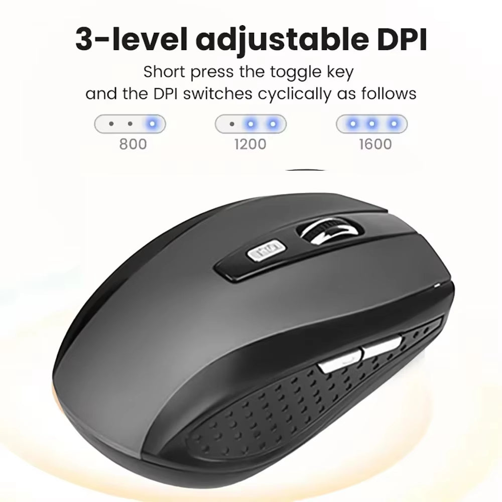 2.4G Wireless Mouse Gaming Mouse Ergonomic Mouse 6 Buttons 800-1200-1600 DPI Optical Office Mouse Mice for PC Laptop Macbook